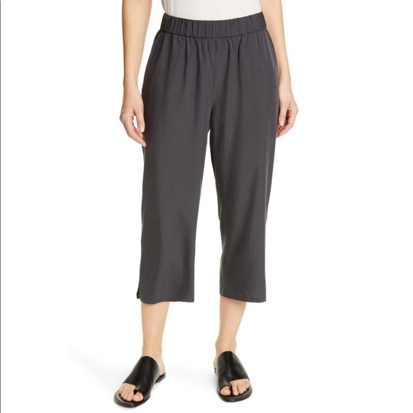 Eileen Fisher slouchy crop pant steel gray small - Picture 4 of 9